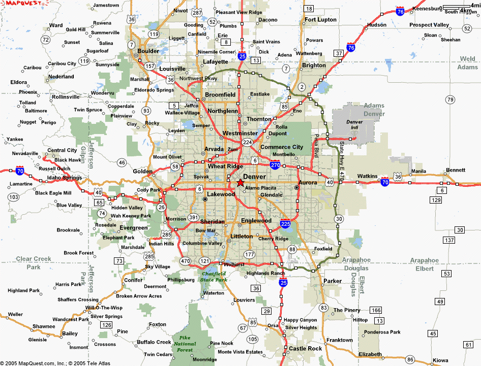 Map Of Denver Colorado TravelsMaps Com