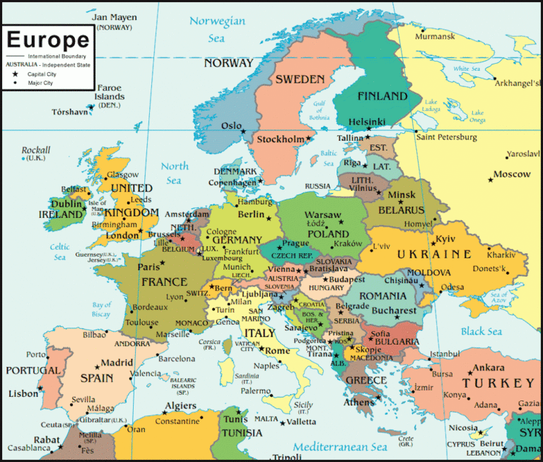 Map Of Europe And Hundreds More Free Printable