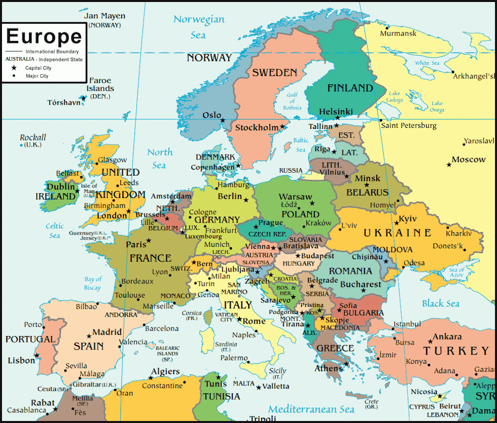 Map Of Europe And Hundreds More Free Printable Map Of Europe And Hundreds More Free Printable