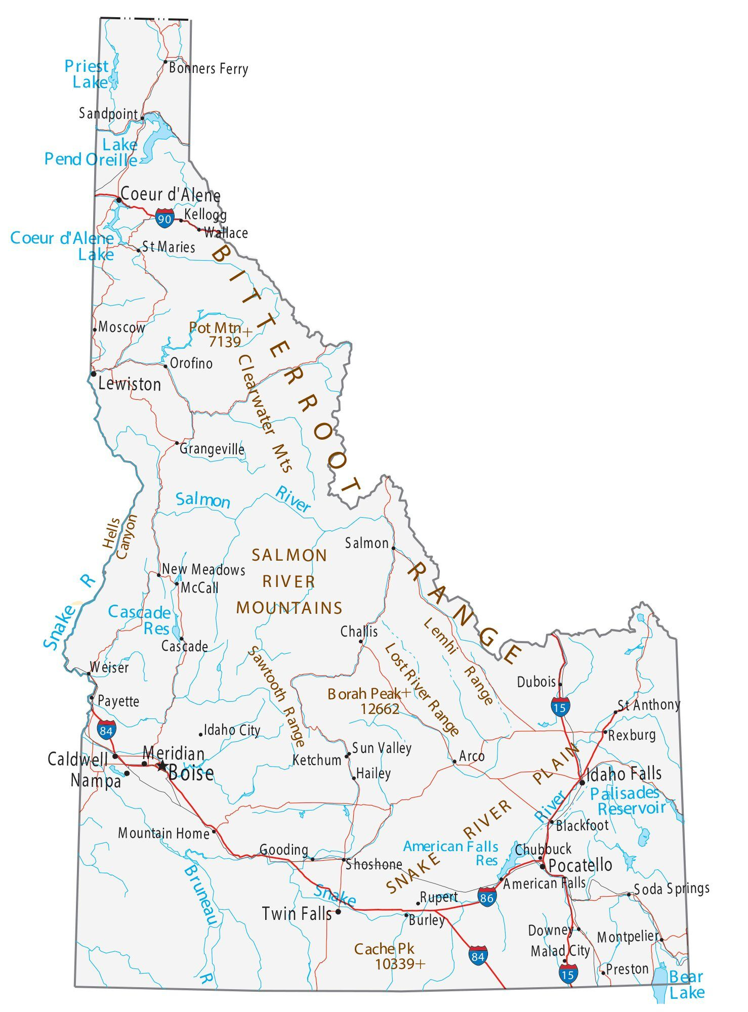 Map Of Idaho Cities And Roads GIS Geography Map Of Idaho Cities And Roads GIS Geography