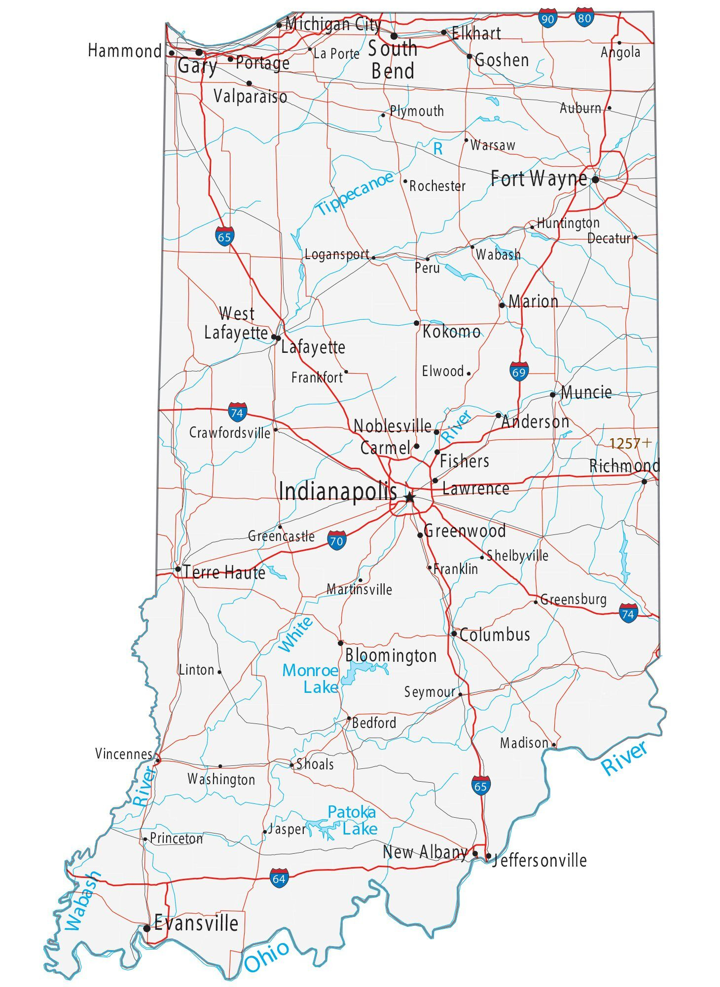 Map Of Indiana Cities And Roads GIS Geography