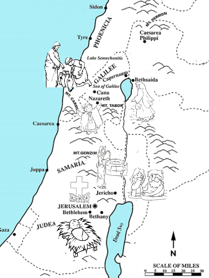 Map Of Israel Where Jesus Walked Bible Study For Kids 