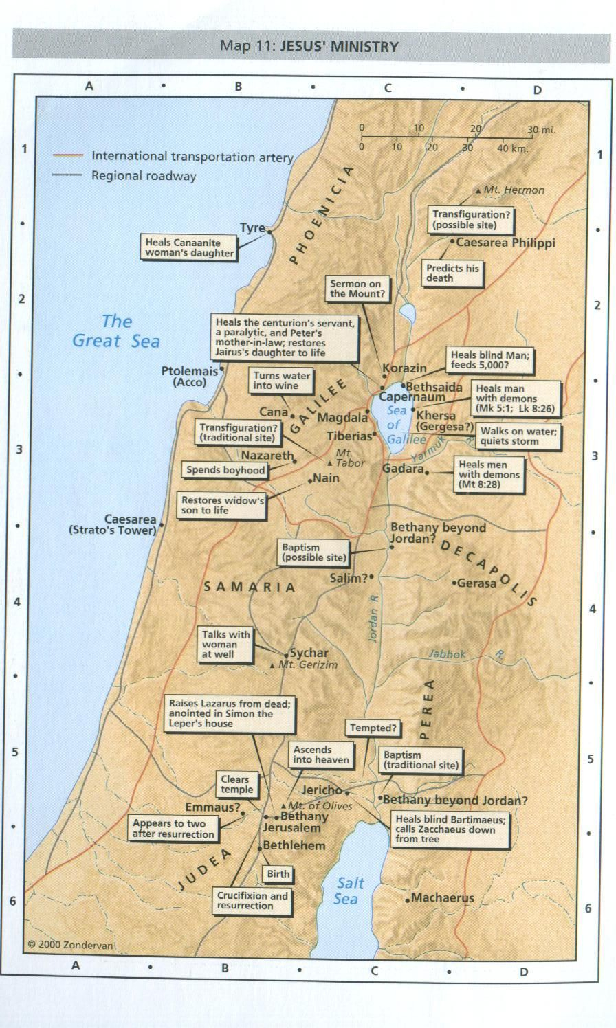 Map Of Jesus Ministry Bible Mapping Bible Study Topics 