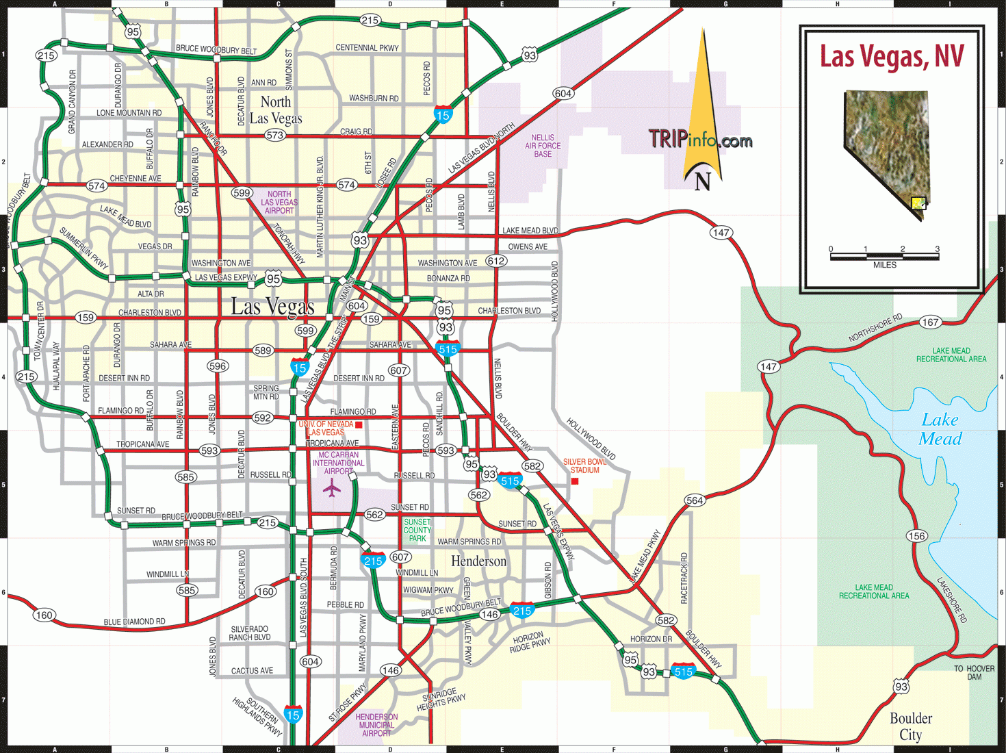 Map Of Las Vegas Nevada TravelsMaps Com
