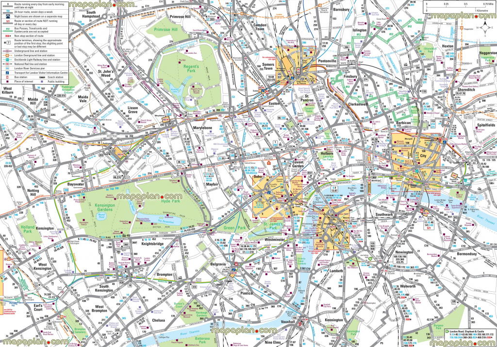 Map Of London With Tourist Attractions Download Printable 