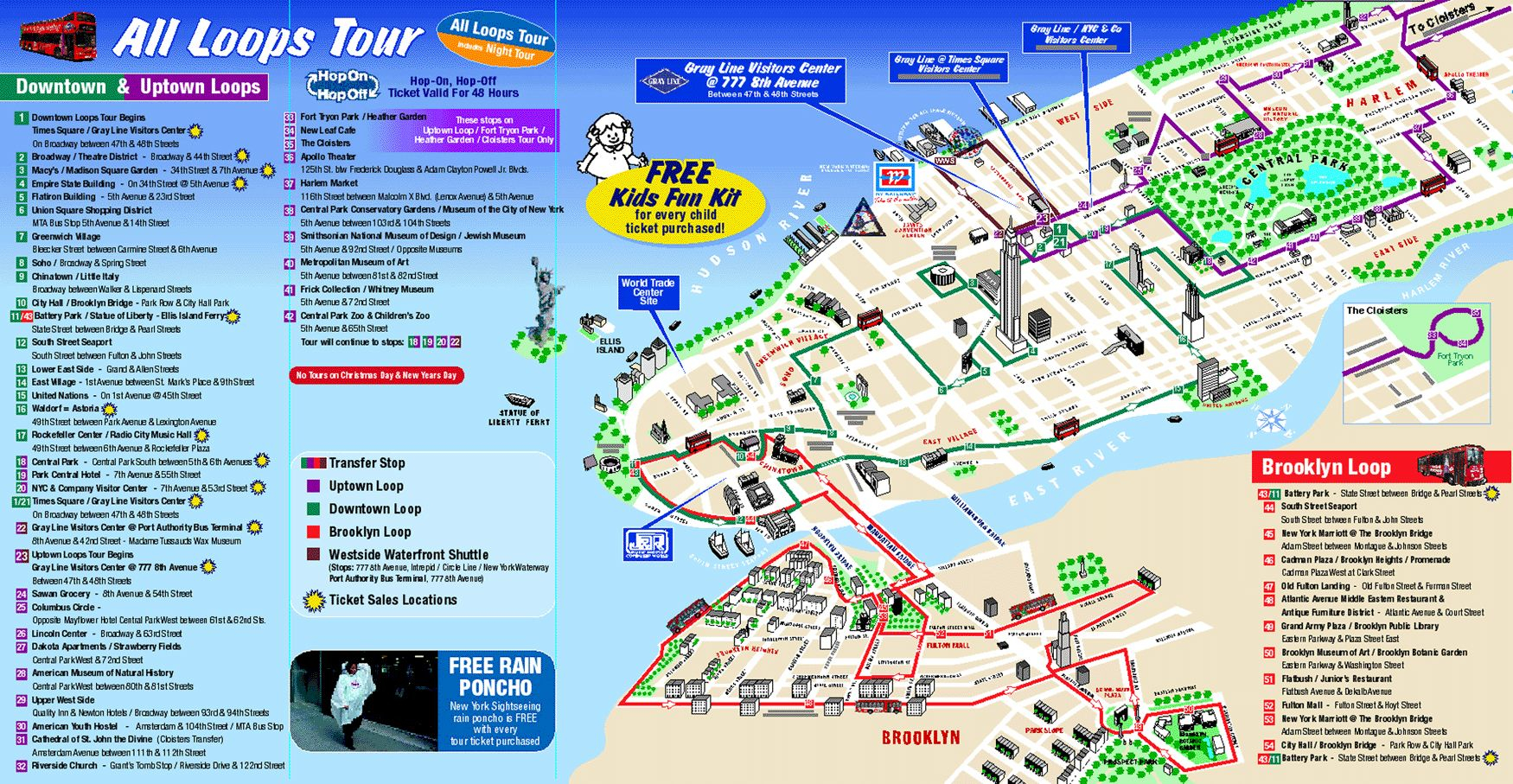 Map Of New York City Attractions Printable Tourist 