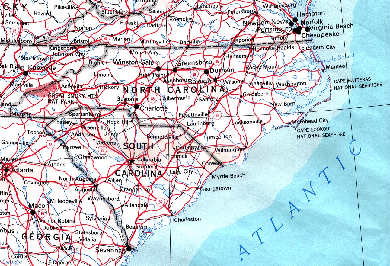 Map Of North Carolina Road Map Worldofmaps Map Of North Carolina Road Map Worldofmaps