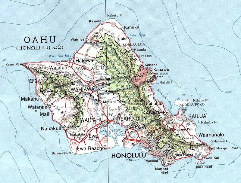 Map Of Oahu Hawaii Free Printable Maps Map Of Oahu Hawaii Free Printable Maps