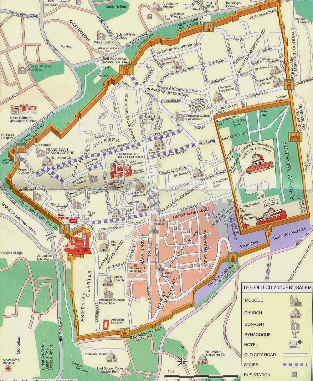 Map Of Old City Of Jerusalem Free Printable Maps