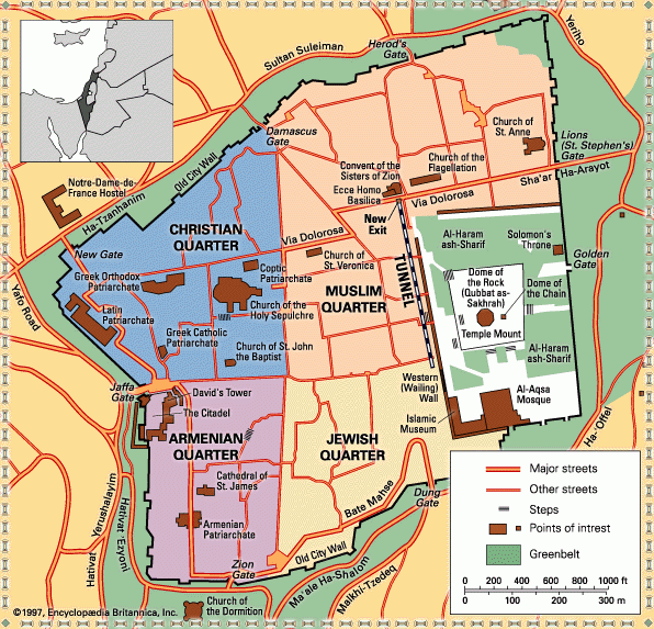 Map Of Old City Of Jerusalem Free Printable Maps