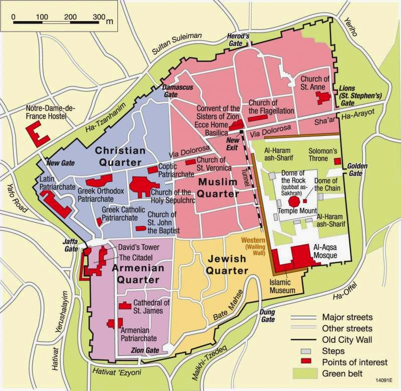 Map Of Old City Of Jerusalem Free Printable Maps