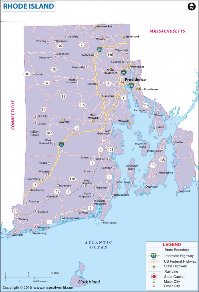 Map Of Rhode Island And Surrounding States Printable Map