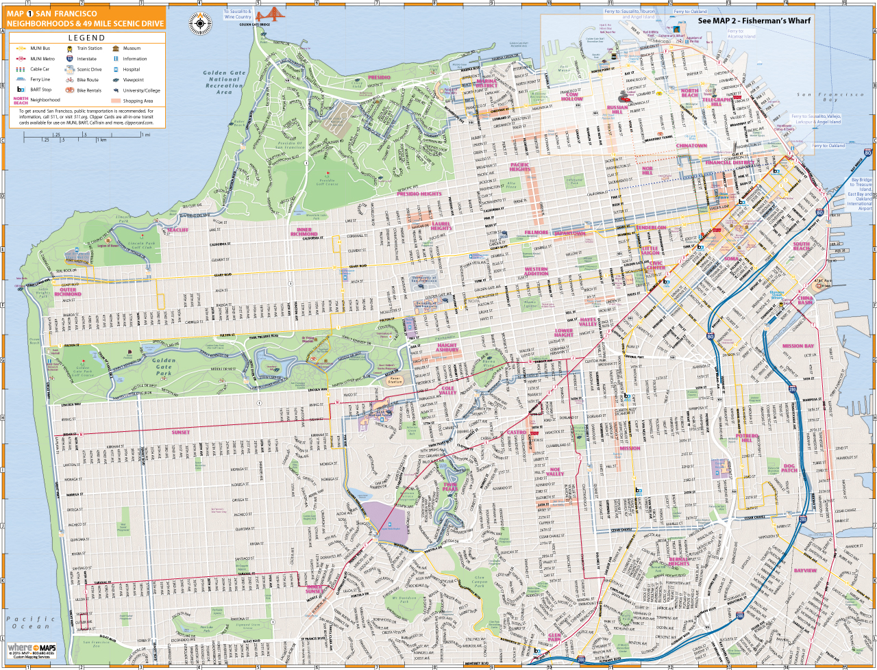 Map Of San Francisco Interactive And Printable Maps San 