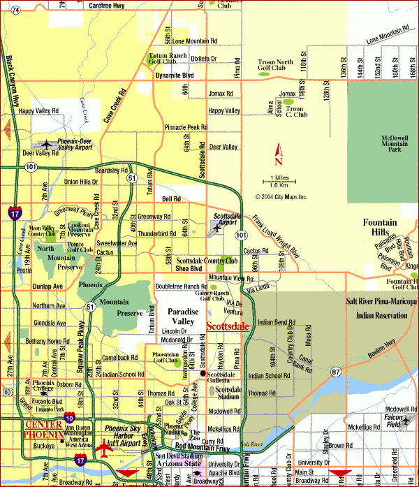 Map Of Scottsdale Arizona TravelsMaps Com