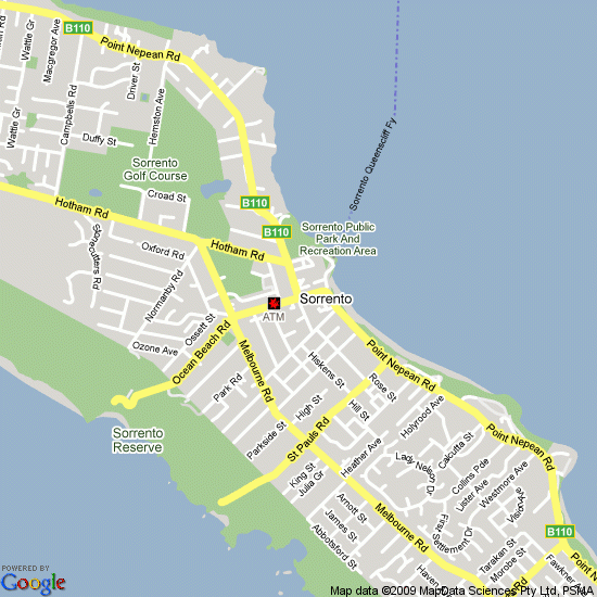 Map Of Sorrento Victoria Hotels Accommodation