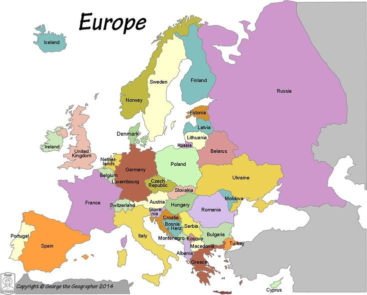 Map Of The European Countries Europe Map With Colors Map 