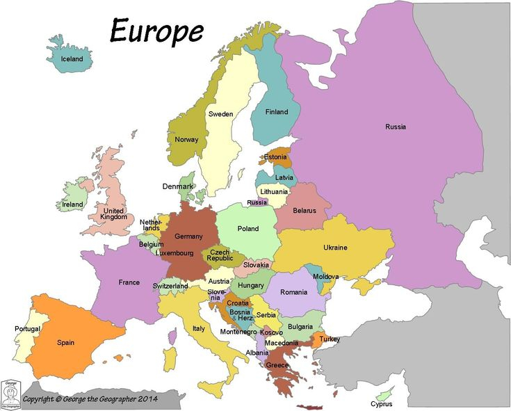 Map Of The European Countries Europe Map With Colors Map Map Of The European Countries Europe Map With Colors Map