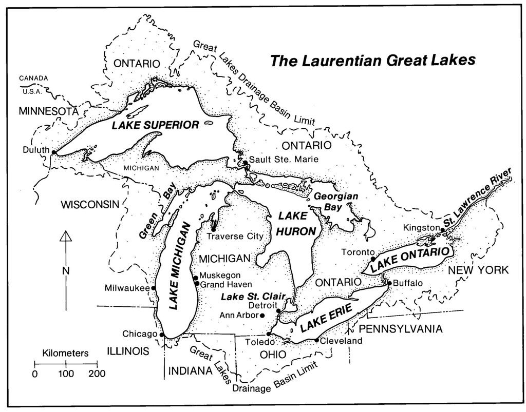 Map Of The Laurentian Great Lakes Map Of The Laurentian 