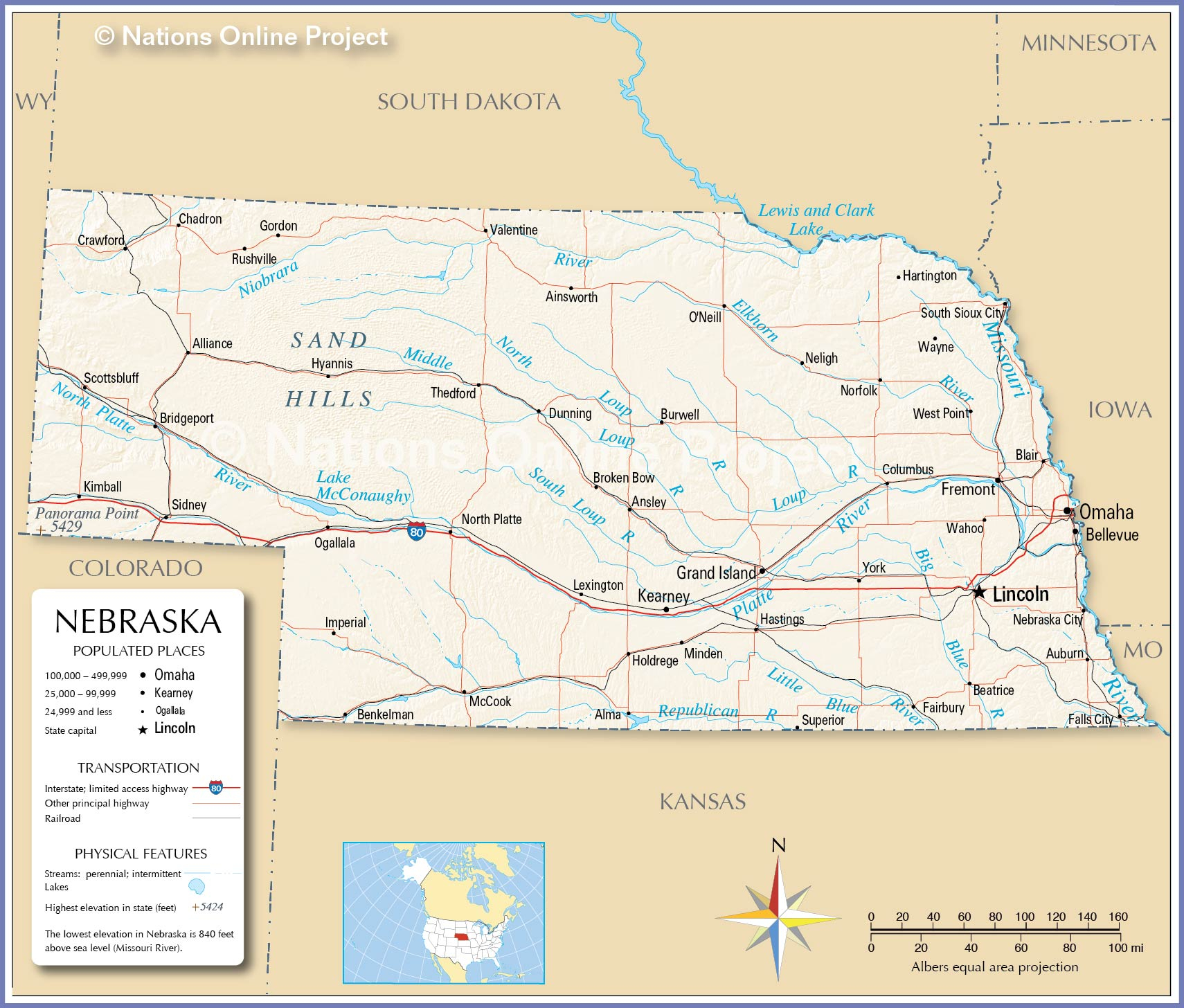 Map Of The State Of Nebraska USA Nations Online Project Map Of The State Of Nebraska USA Nations Online Project