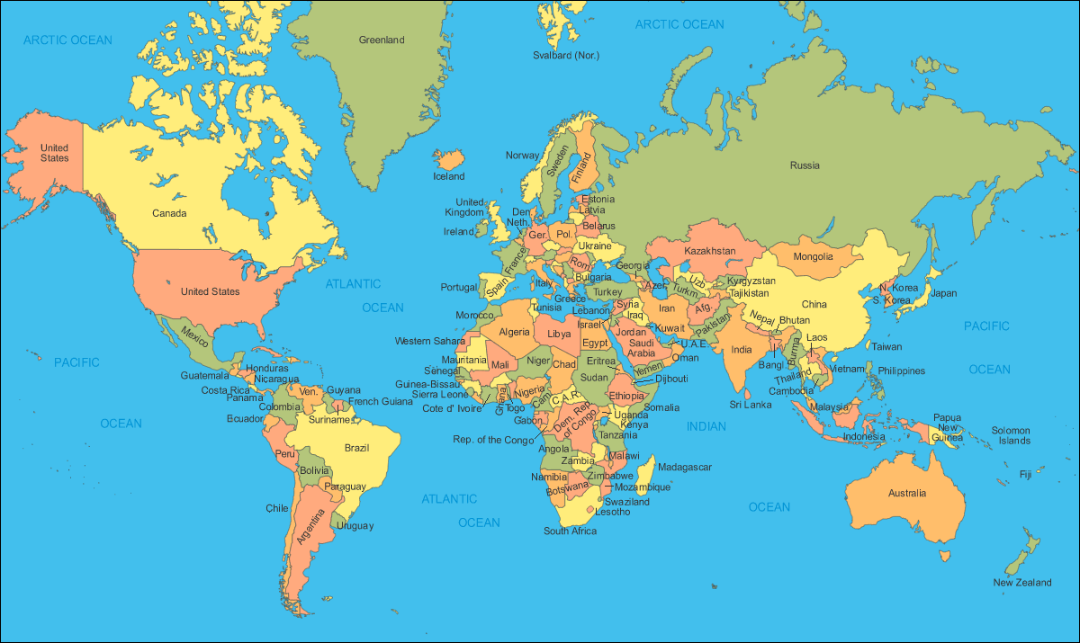Map Of The World A4 Size World Political Map The World Map Of The World A4 Size World Political Map The World