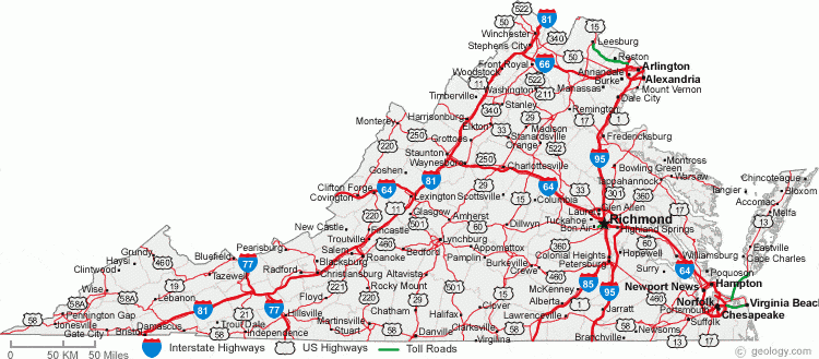 Map Of Virginia Cities Virginia Road Map Map Of Virginia Cities Virginia Road Map