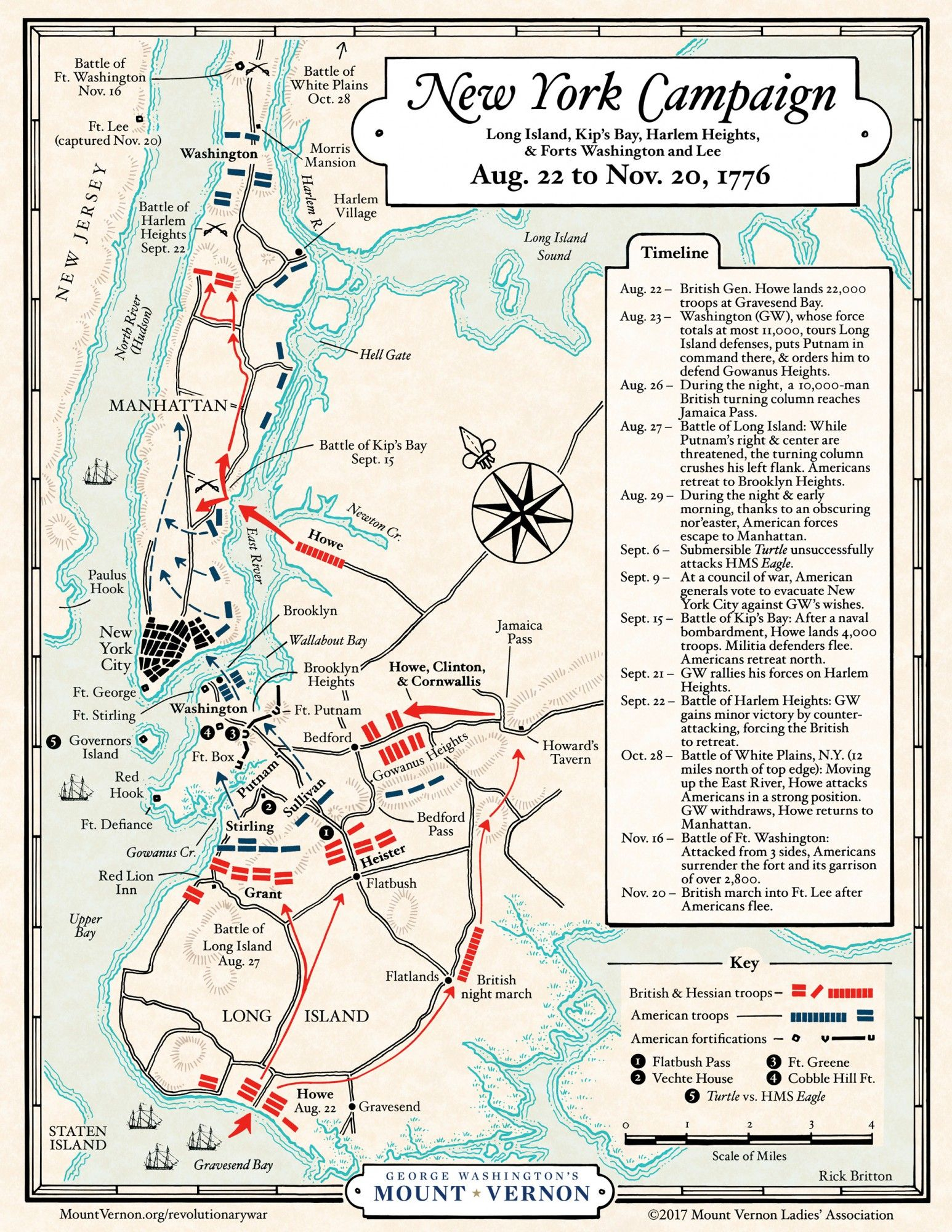 Map The 1776 New York Campaign George Washington s 