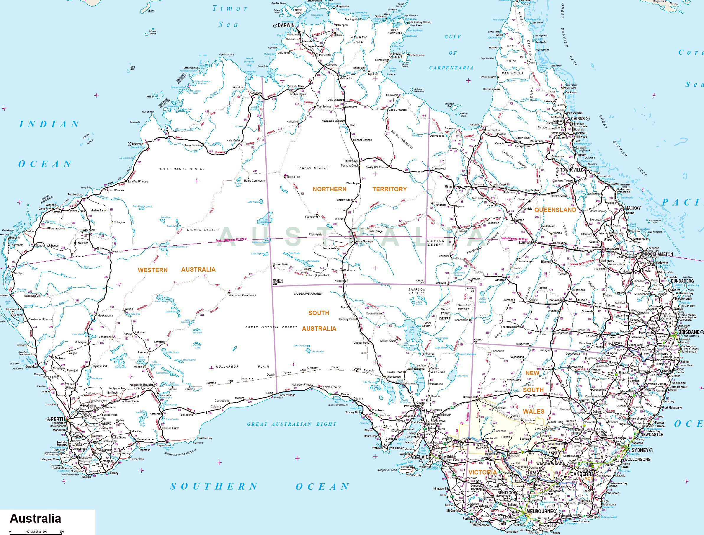 Mapas Imprimidos De Australia Con Posibilidad De Descargar