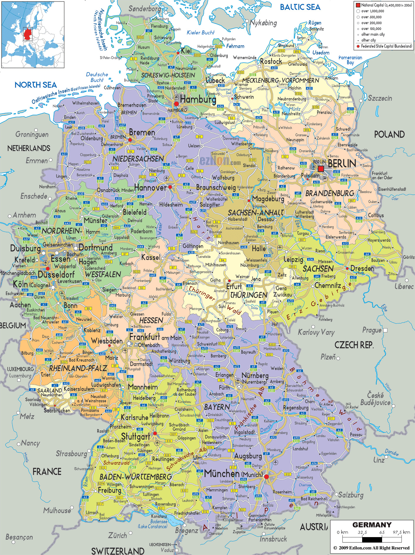 Maps Of Germany Detailed Map Of Germany In English Maps Of Germany Detailed Map Of Germany In English