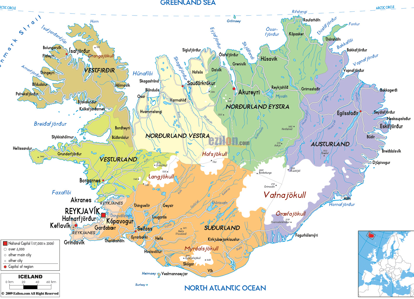 Maps Of Iceland Detailed Map Of Iceland In English 