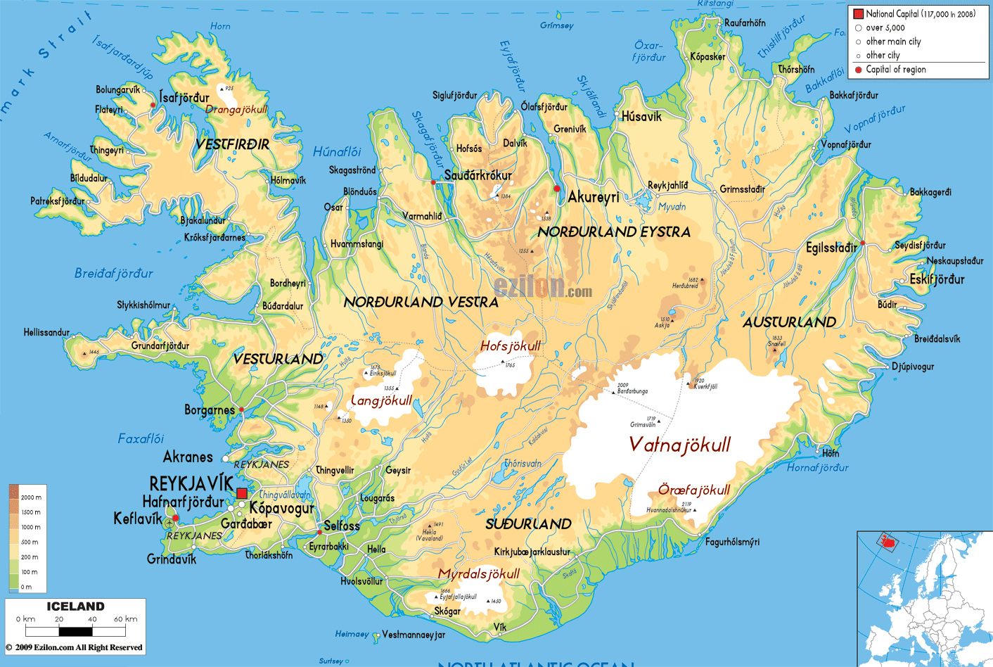 Maps Of Iceland Detailed Map Of Iceland In English 