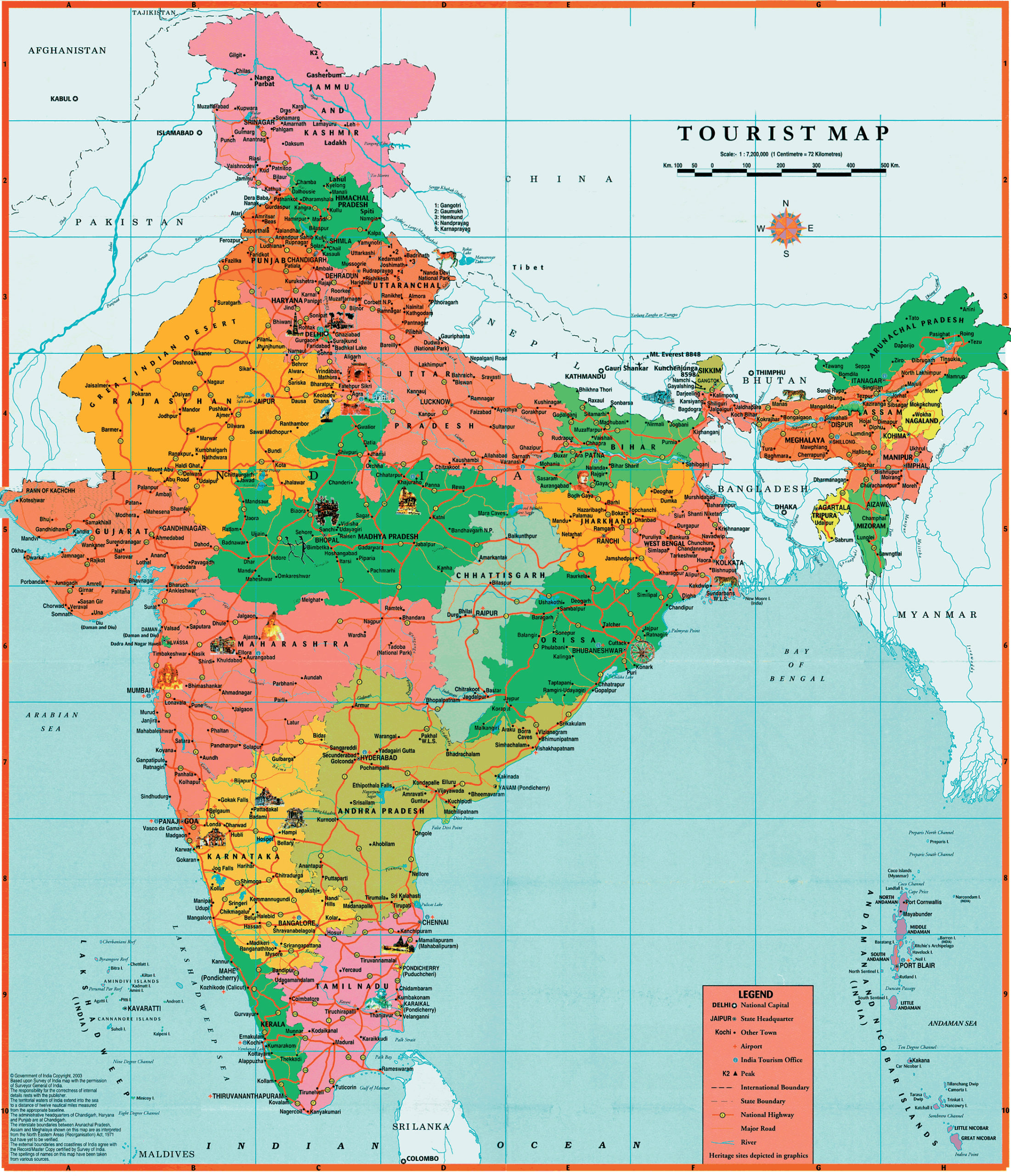 Maps Of India Detailed Map Of India In English Tourist 