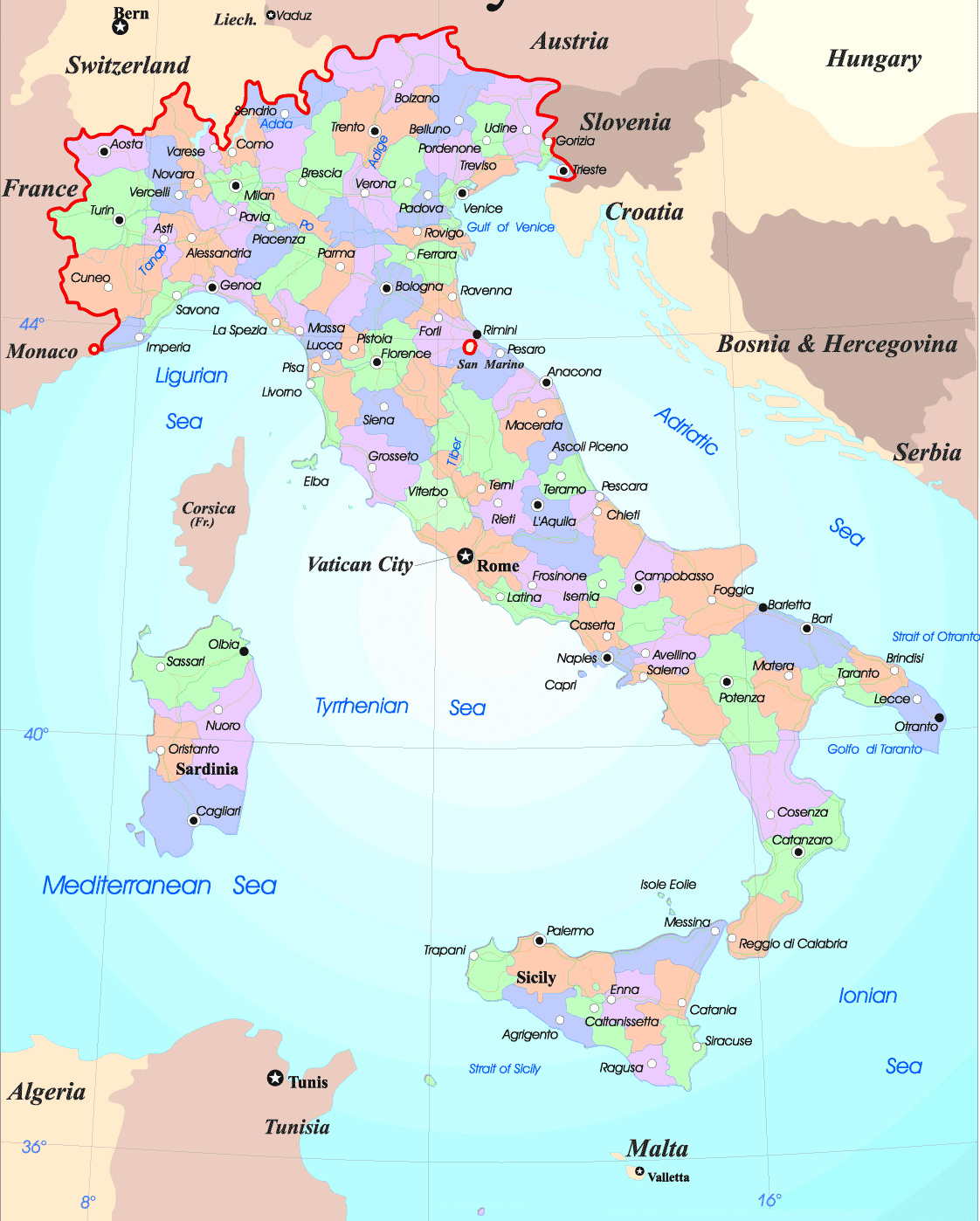 Maps Of Italy Detailed Map Of Italy In English Tourist 