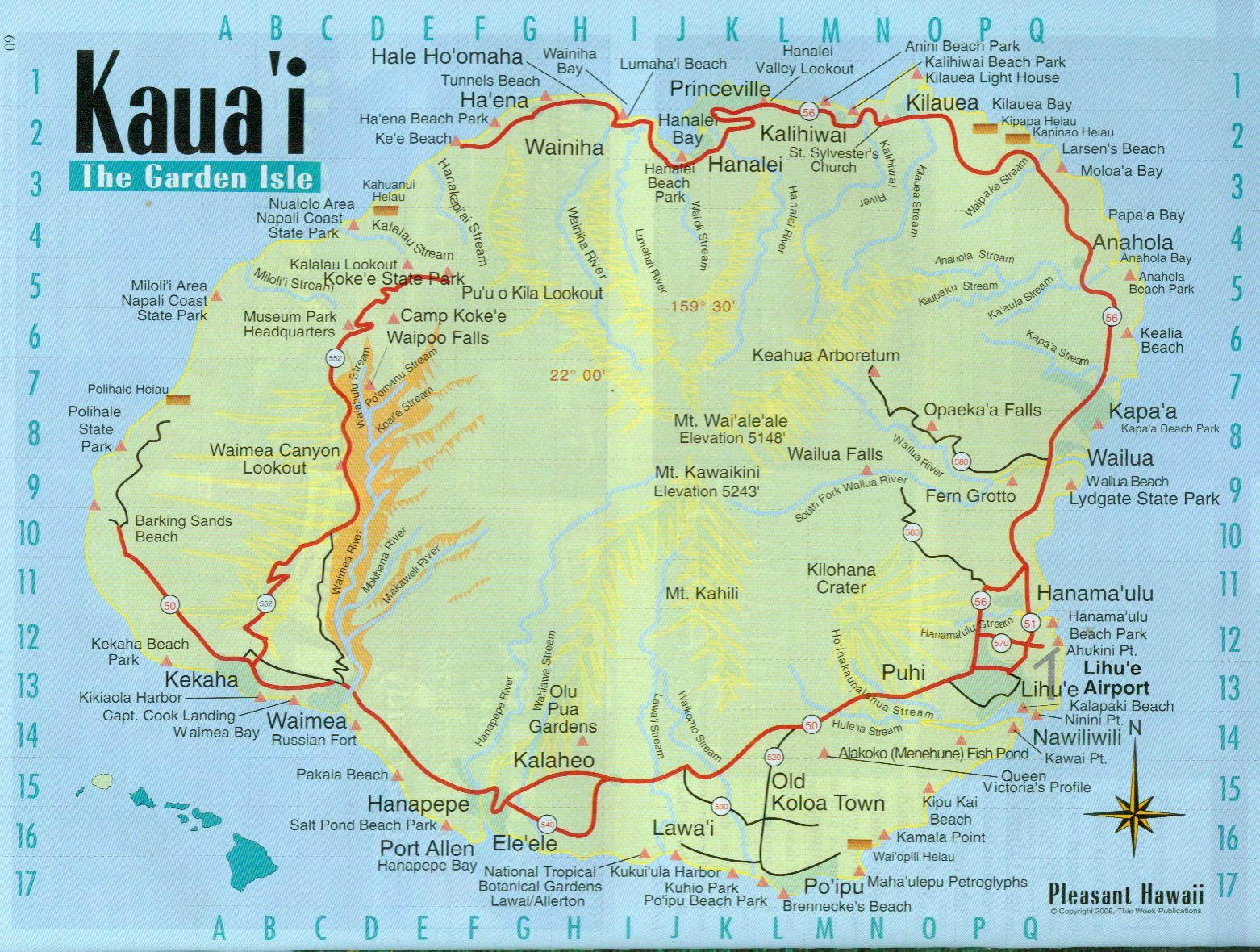 Maps Of Kauai 16 KauaiMap jpg Kauai Map Kauai Kauai 