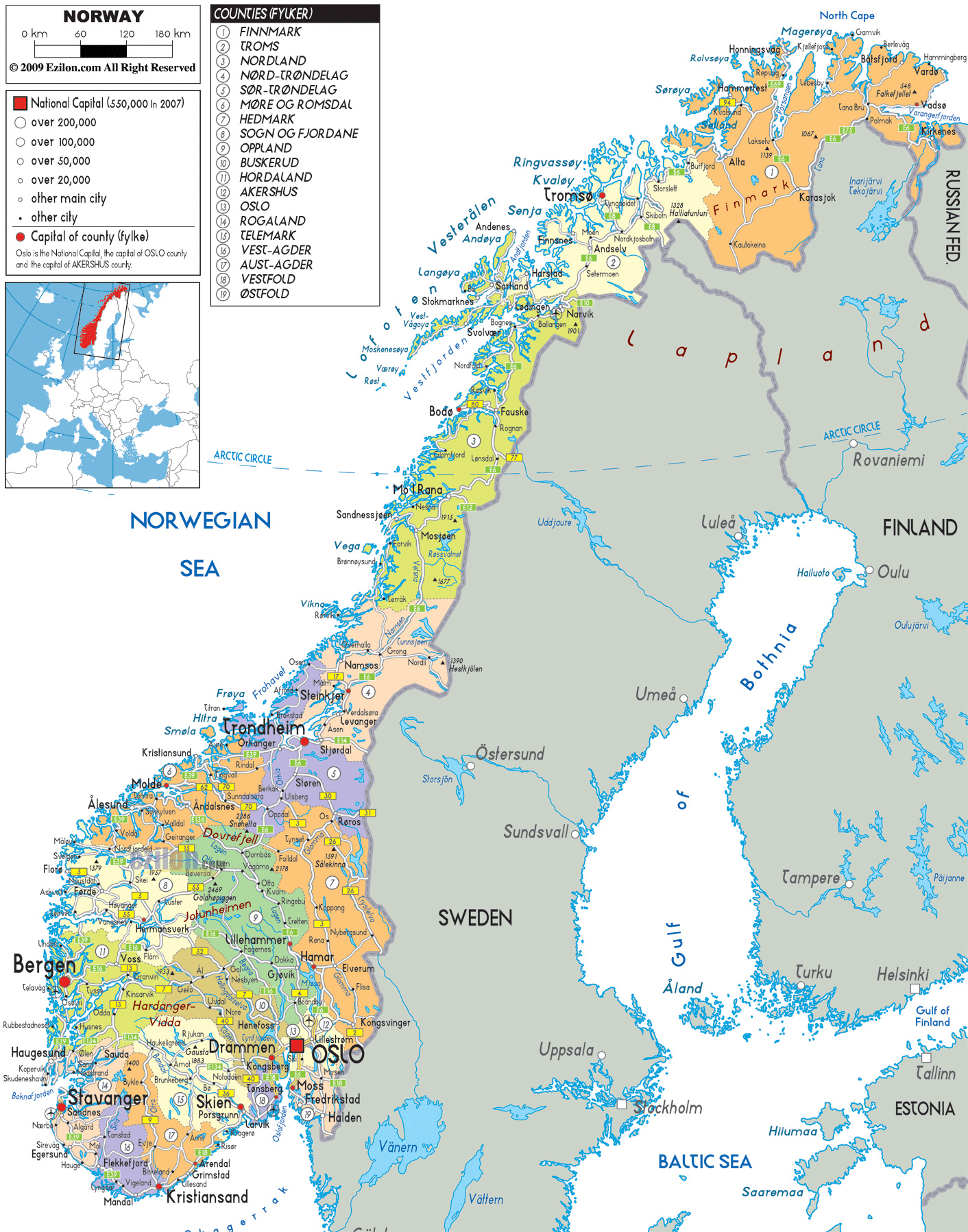 Maps Of Norway Detailed Map Of Norway In English 