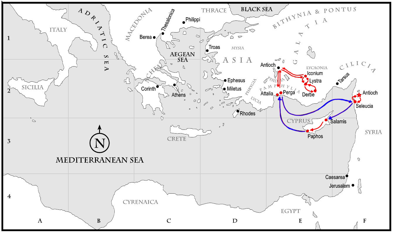 Maps Of Paul s Missionary Journeys Love In Truth