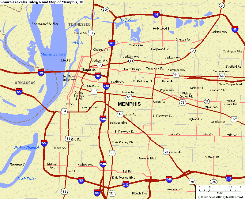 Memphis Map Free Printable Maps