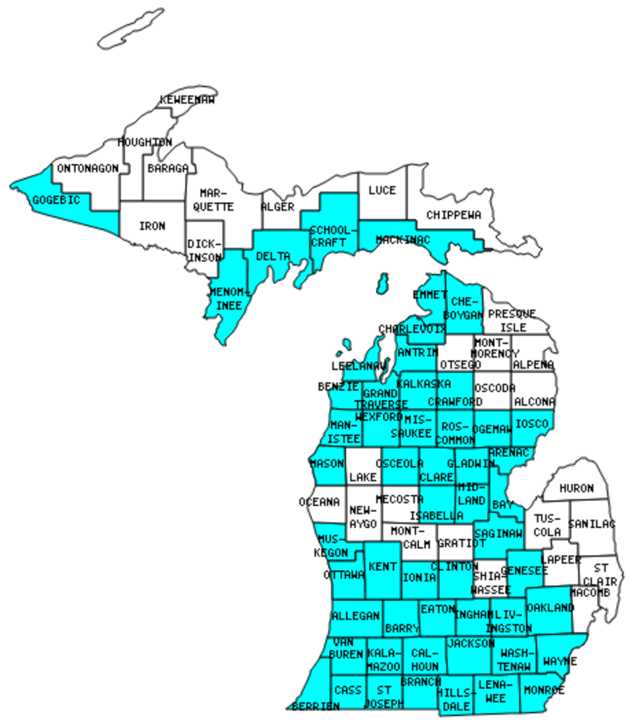 Michigan Counties Visited With Map Highpoint Capitol Michigan Counties Visited with Map Highpoint Capitol