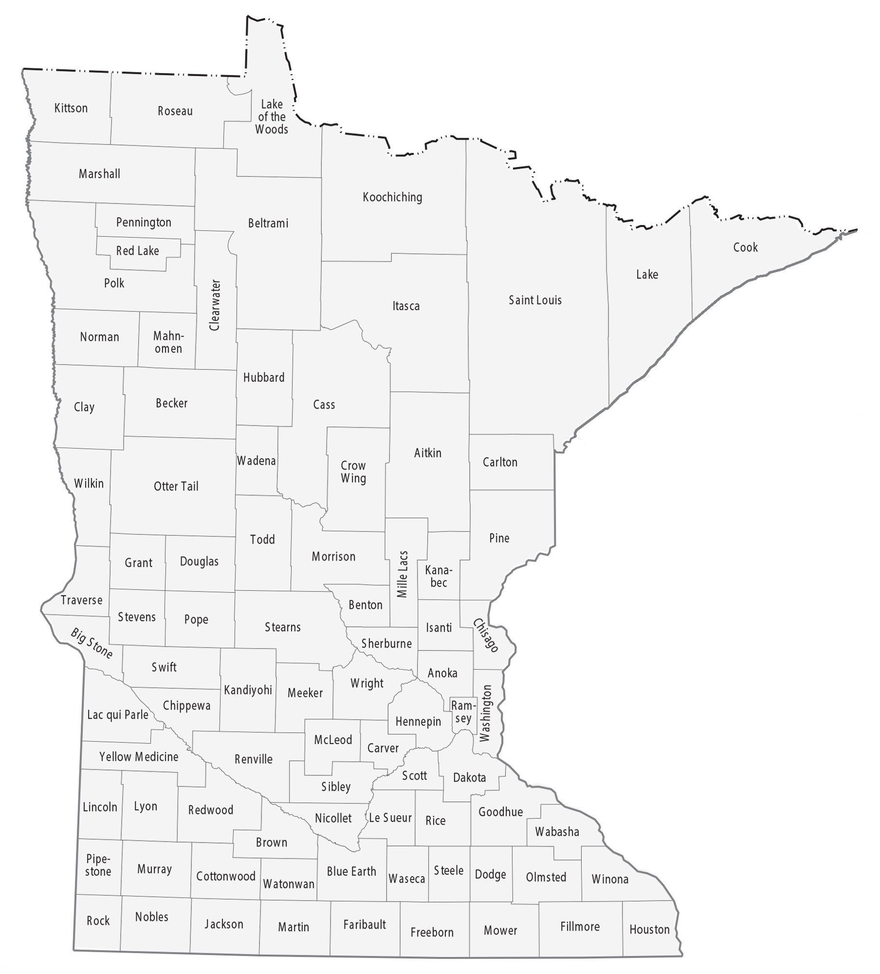 Minnesota County Map GIS Geography