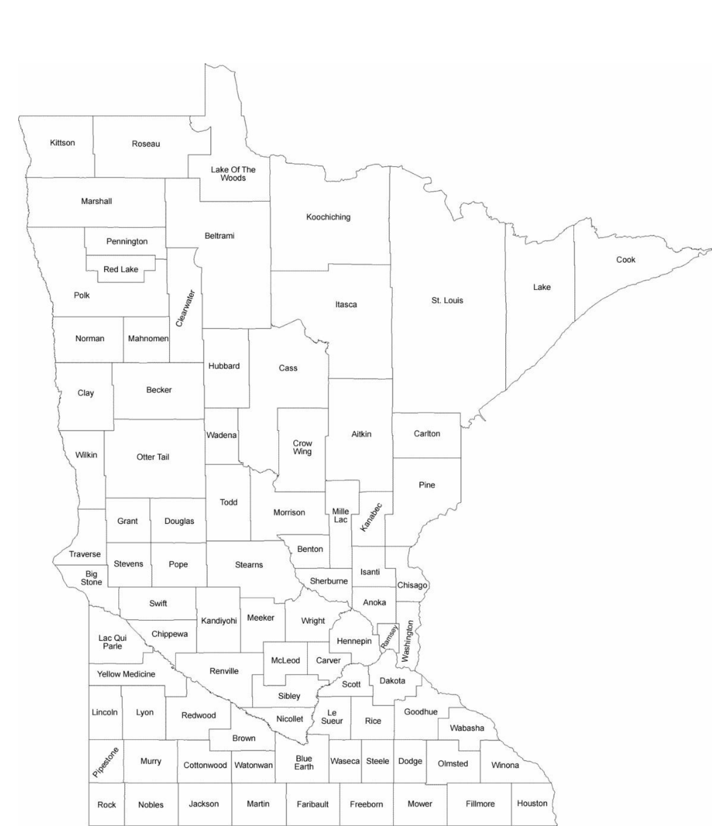 Minnesota County Map With County Names Free Download Minnesota County Map With County Names Free Download