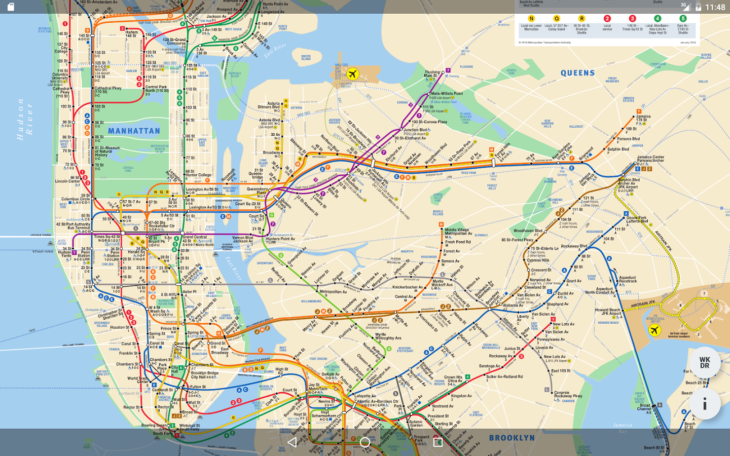 Mobile large printable nyc subway map