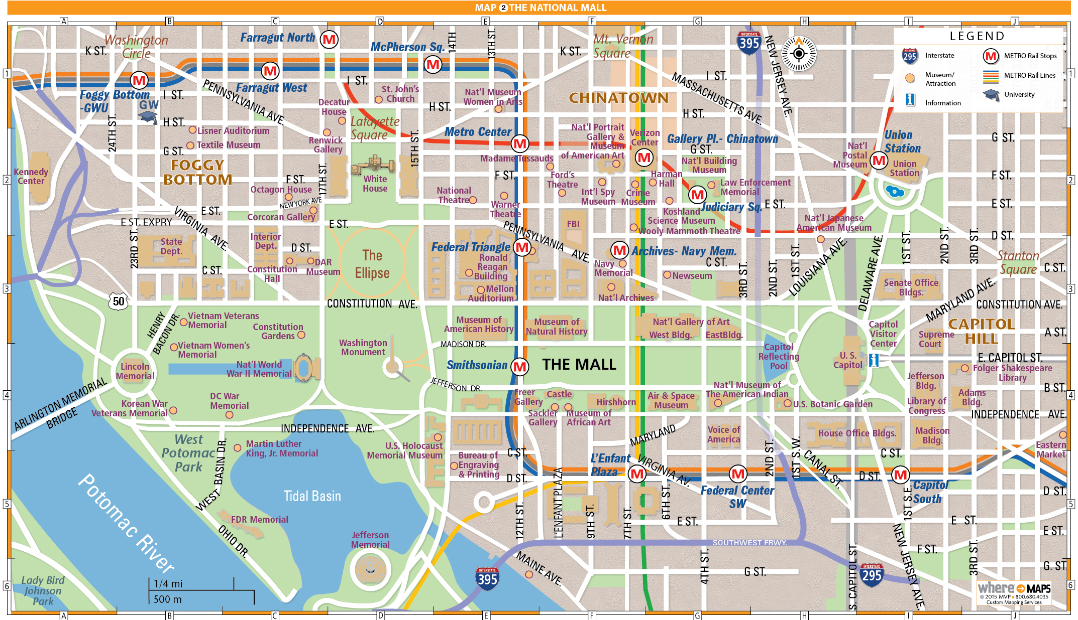 National Mall Map In Washington D C Washington D C 