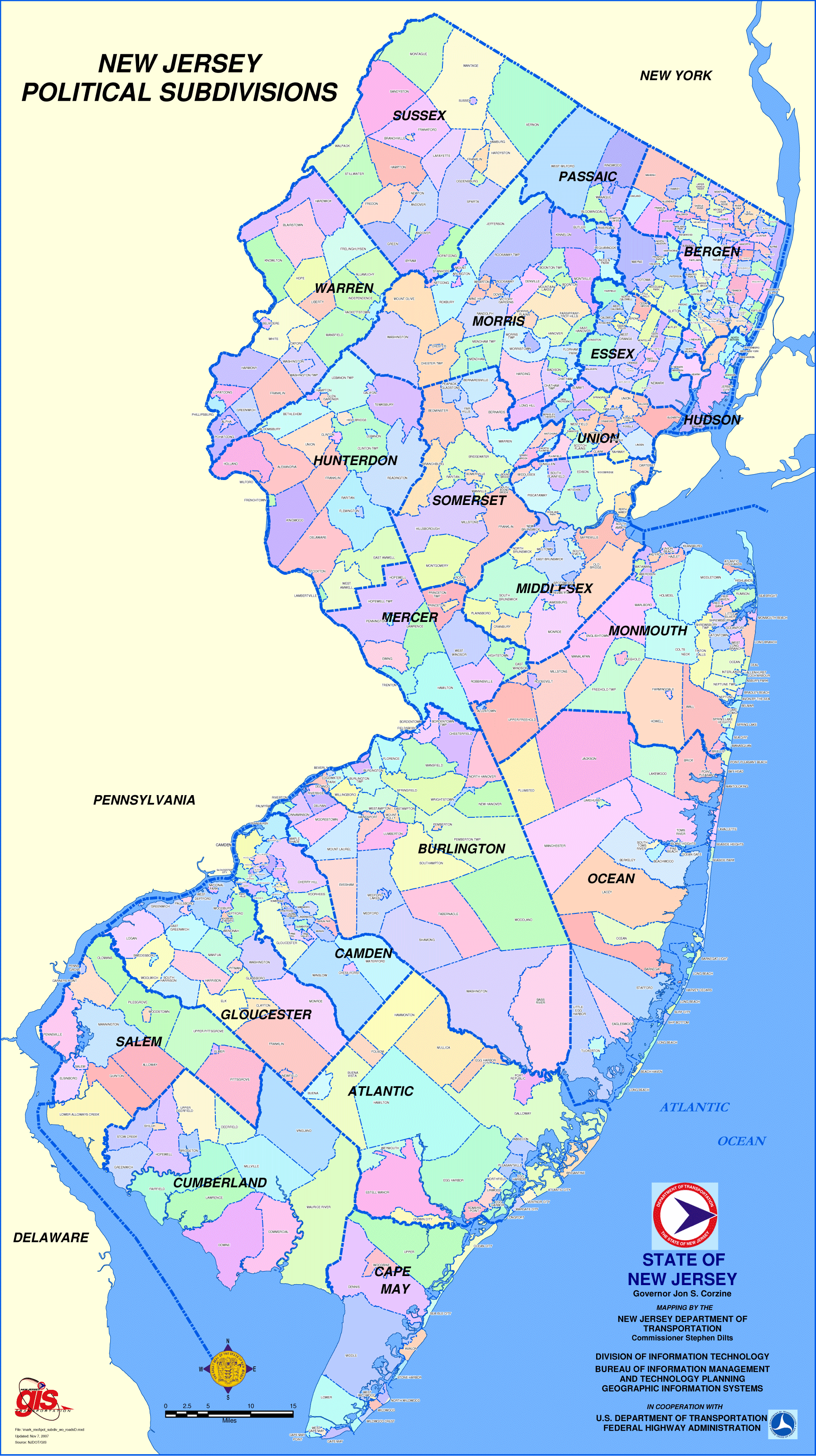 New Jersey Political Subdivisions Map Mapsof New Jersey Political Subdivisions Map Mapsof