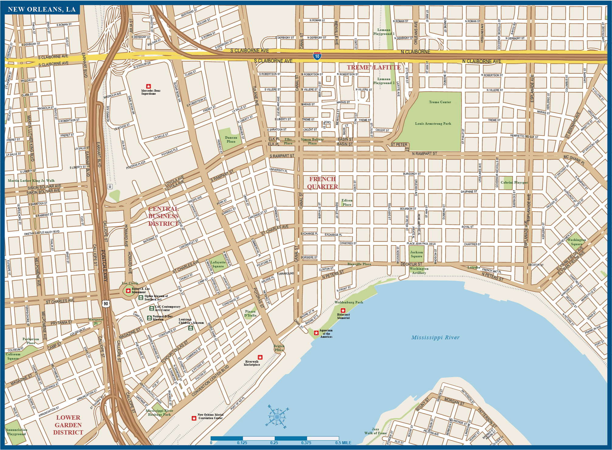 New Orleans Downtown Map Digital Creative Force New Orleans Downtown Map Digital Creative Force