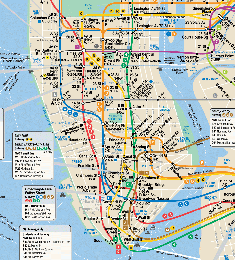 New York City Subway Map Printable New York City Map 