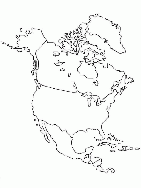 North America Coloring Page Coloring Home
