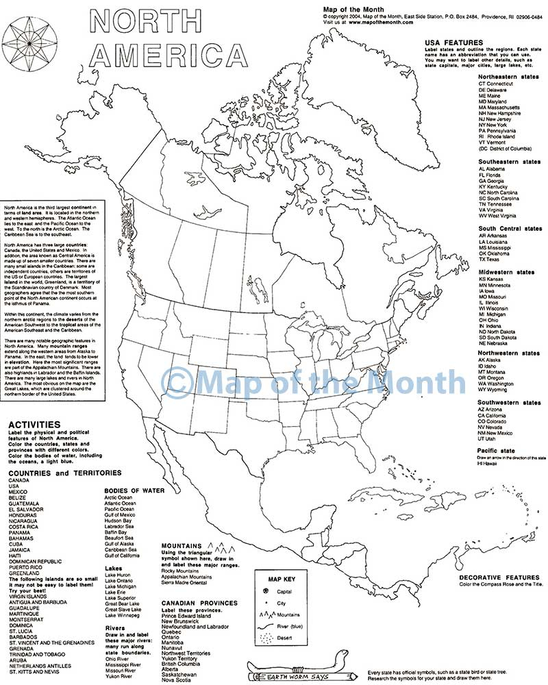 North America Map Maps For The Classroom