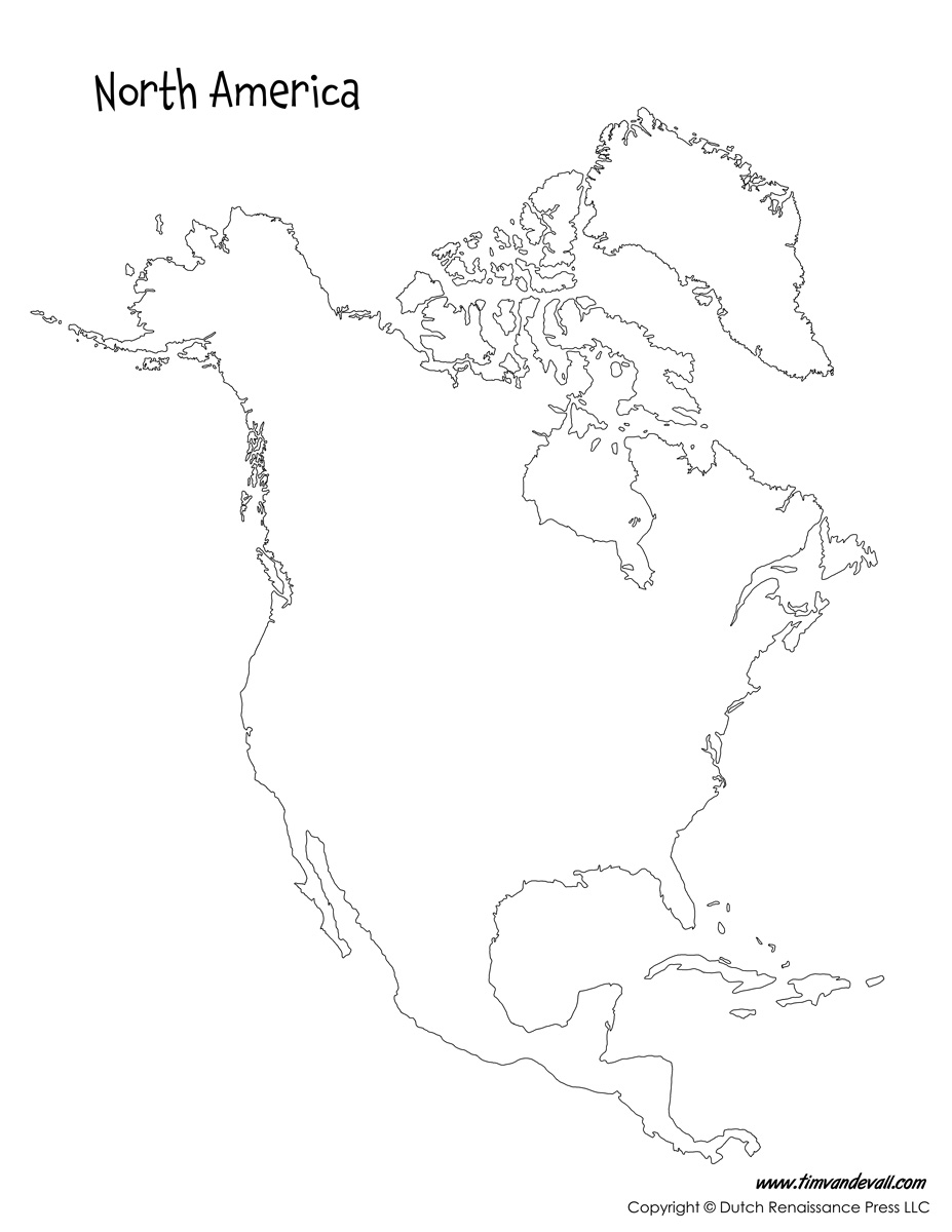 North America Map Tim s Printables