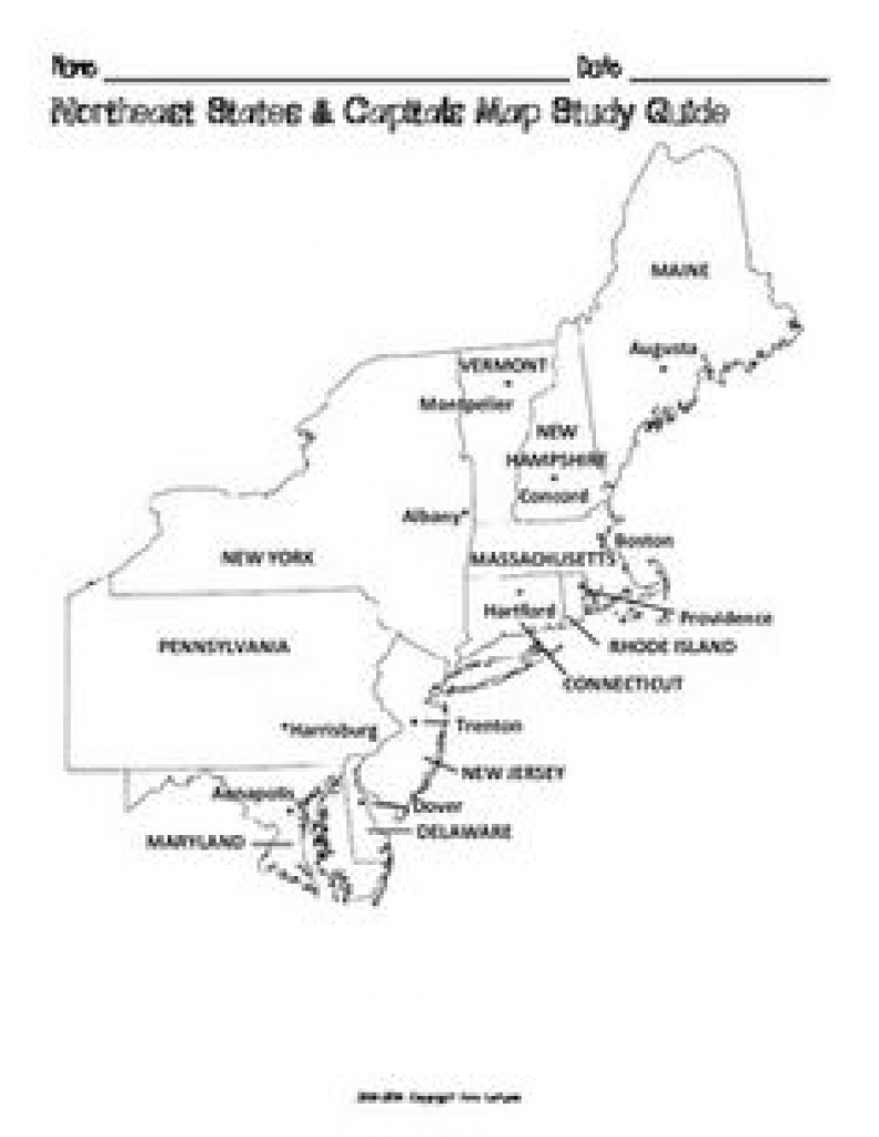 Northeast States And Capitals Map Printable Map