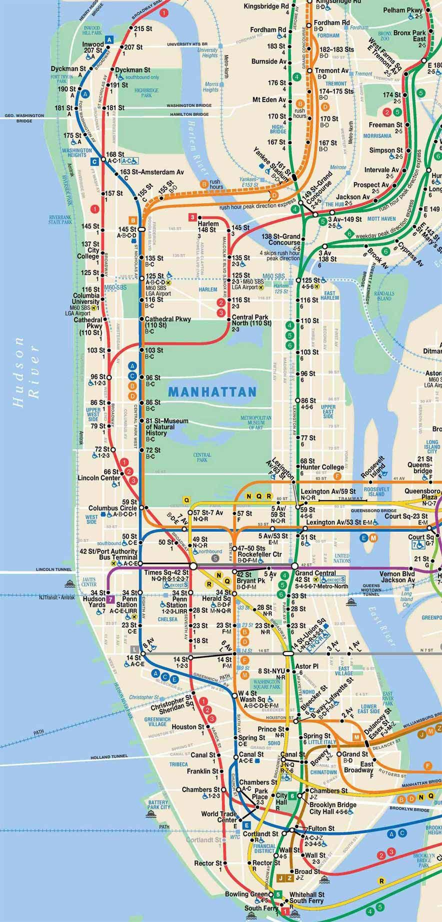 NYC Subway Map New York Subway Nyc Subway Map Map Of 