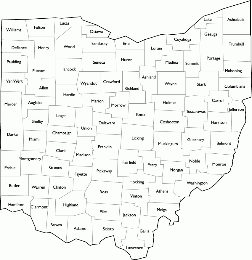 Ohio County Map With Names